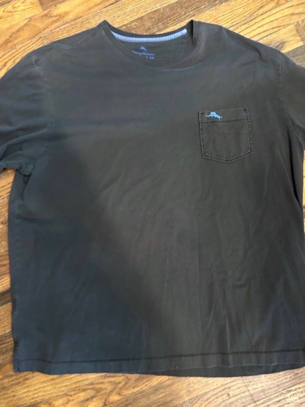 Tommy Bahama Black Short-Sleeve Pocket Tee with Blue Logo